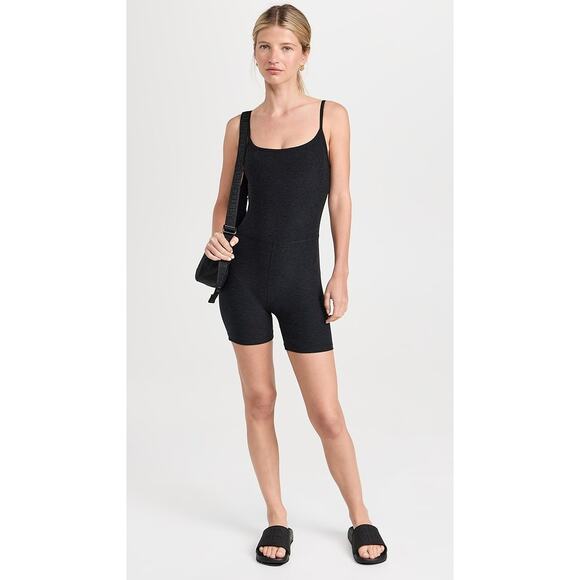 Beyond Yoga Spacedye Keep Pace Biker Jumpsuit Black Women’s Size S - Picture 1 of 6